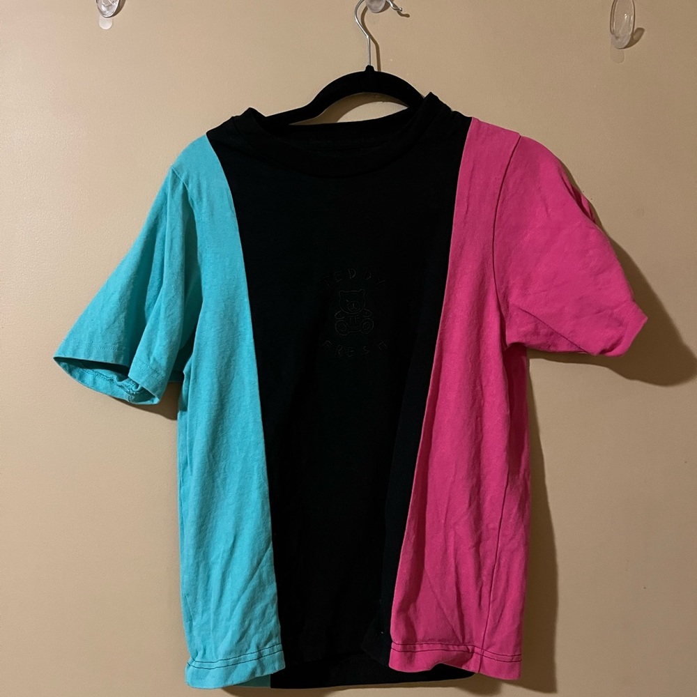 Teddy Fresh Colorblock Tee - Black, Pink, and Blue